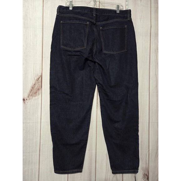 Old Navy Jeans Womens 12 Tall High Rise Slouchy‎ Taper Button Fly Denim Pants - Picture 2 of 8